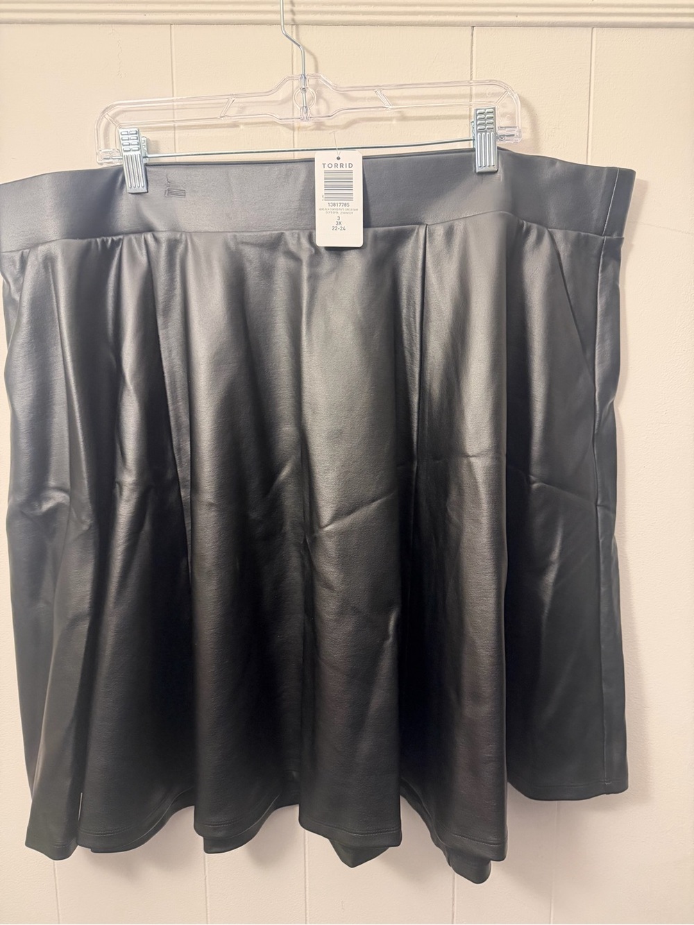 Torrid Black Faux Leather Flared  Mini Skirt